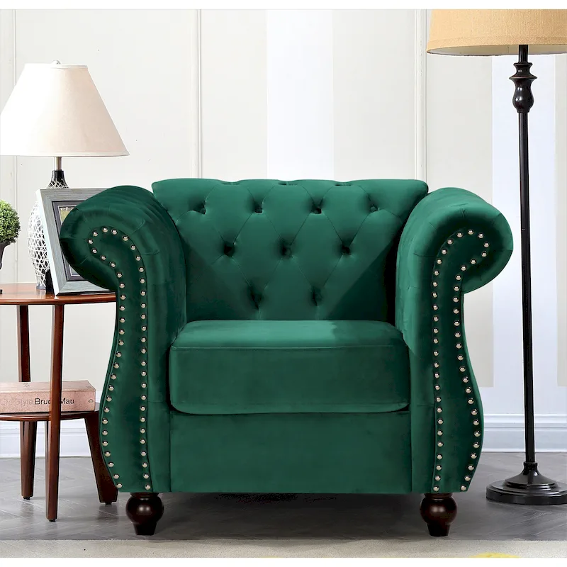 Kemos Classy Velvet Chesterfield Armchair