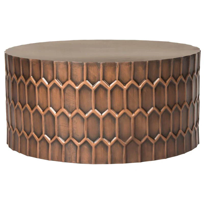 SAFAVIEH Marita Antique Copper Coffee Table - 29 x 29 x 15 - 29Wx29Dx15H