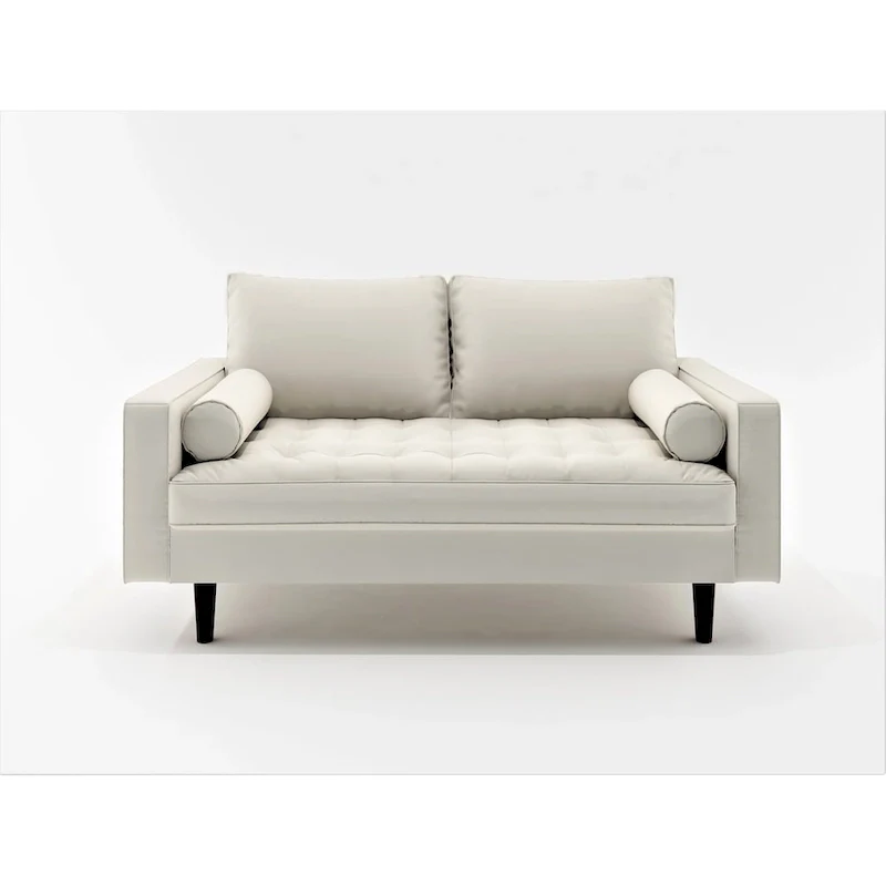 Lopez Faux Leather Mid-century Modern Loveseat