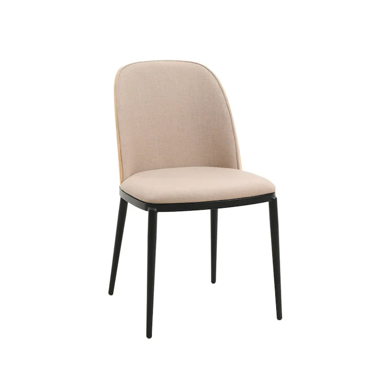 Dining Chair with Upholstered Seat Side Chair with MDF Wood Frame in Steel Set of 4