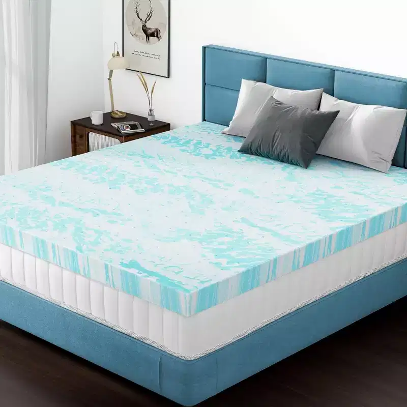 Blue Memory Foam Mattress Topper, Full Size, 1-2 Person