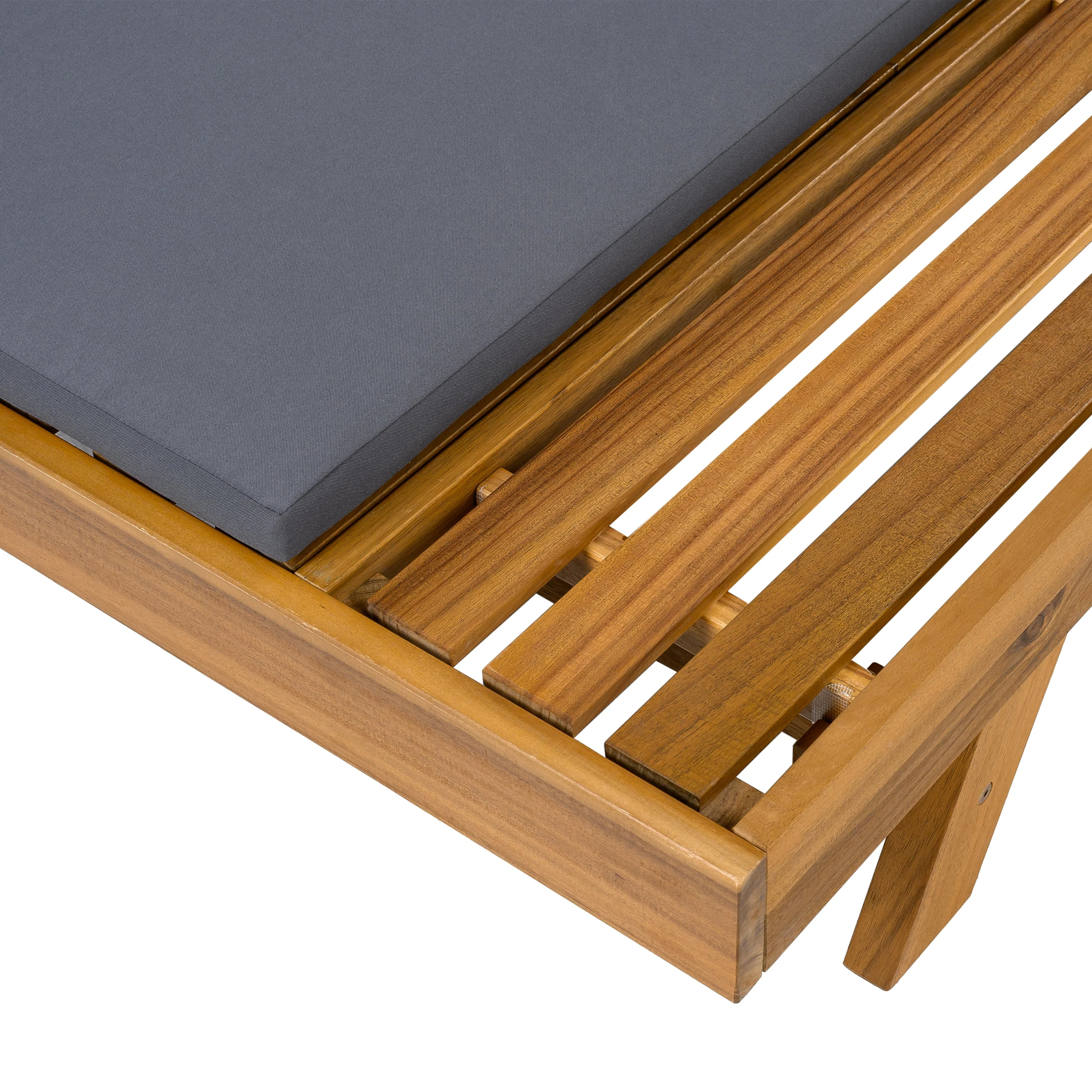 Walker Edison | Teak Lounge Chaise Sunbed