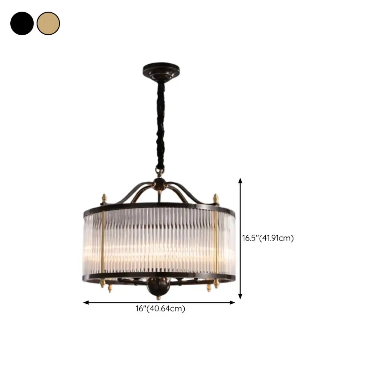 Modern 3-Light Crystal Round Chandelier with Flexible Height