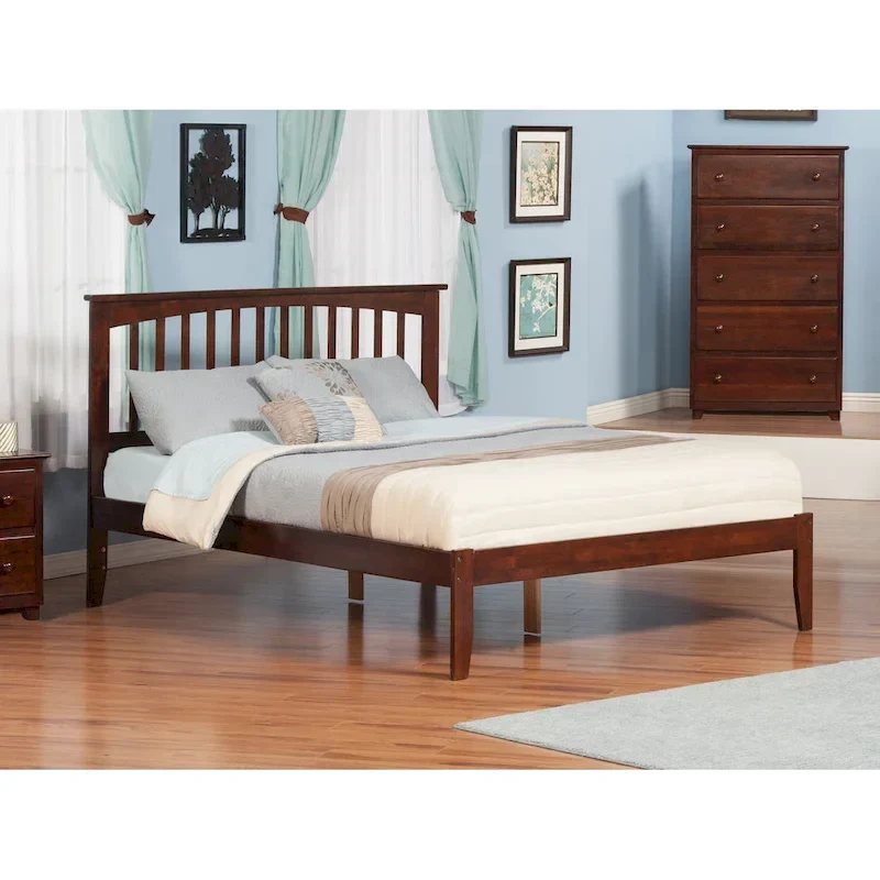 Solid Wood Queen Platform Bed in Walnut
