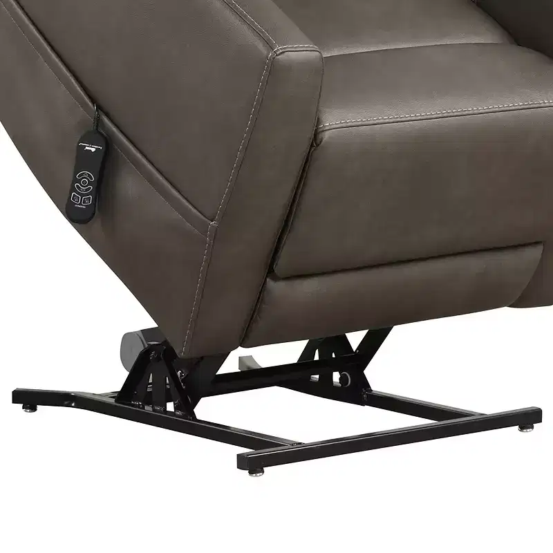 HOMES: Inside + Out Hilltop Leatherette Powered Recliner Lift Chair with Zone Heating and Patented Headrest System Gray