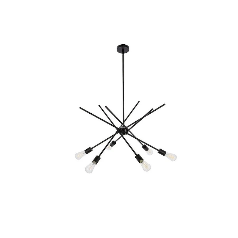 Axel 6 Light Pendant in black - 32 Inch