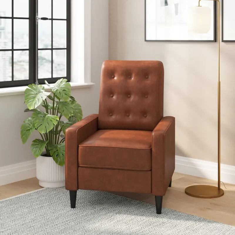 Pushback Recliner with Button Tufted Back