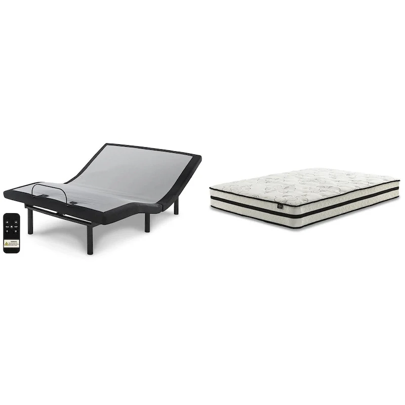 Signature Design by Ashley Chime 10 Inch Hybrid Black/White 2-Piece Mattress Package
