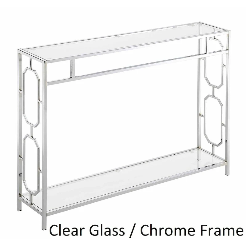 Omega Chrome Console Table with Shelf