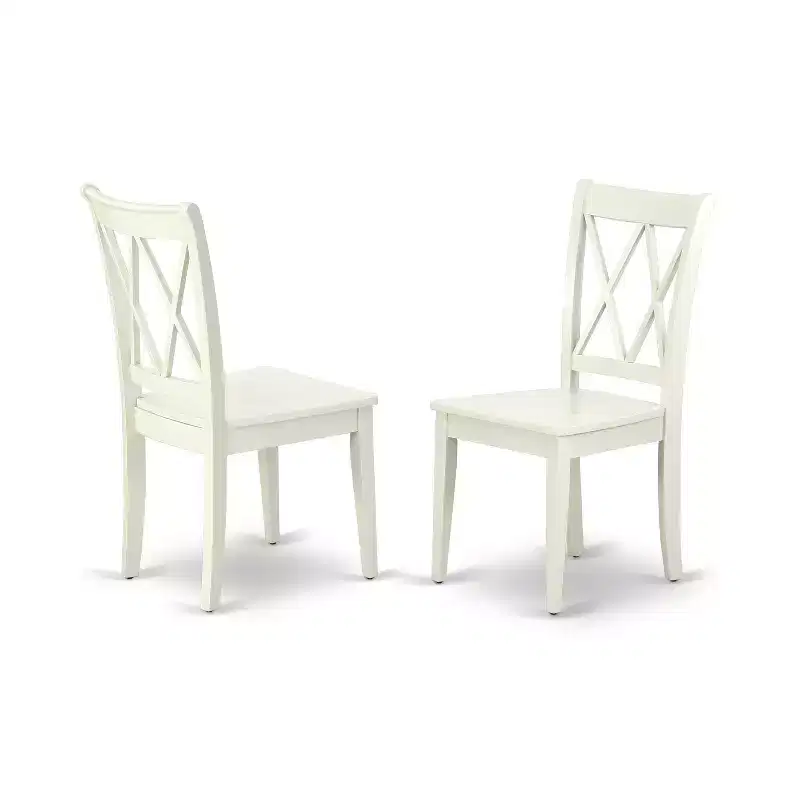 HomeStock 6 Piece Linen White Dining Room Furniture Set Rectangle Table and Chairs