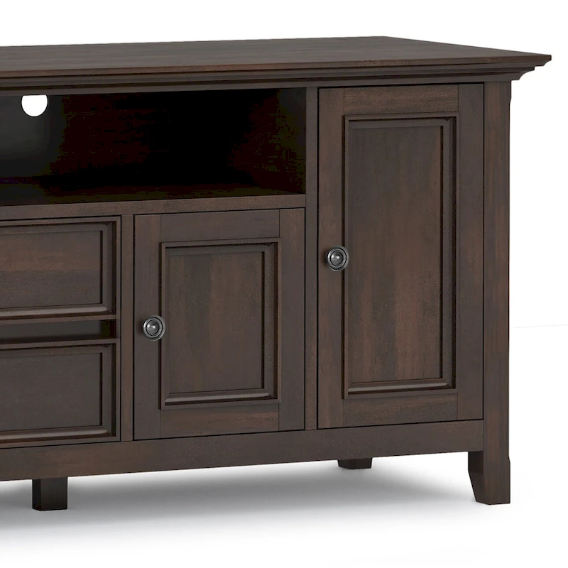 WYNDENHALL Halifax 72 inch Wide Solid Wood Transitional TV Stand - 72 w x 19 d x 26  h