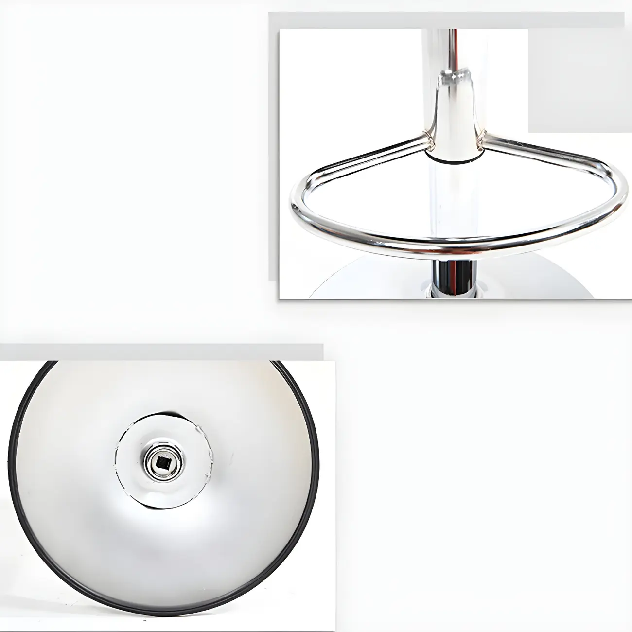 Adjustable Round Leather Swivel Bar Stools with Back