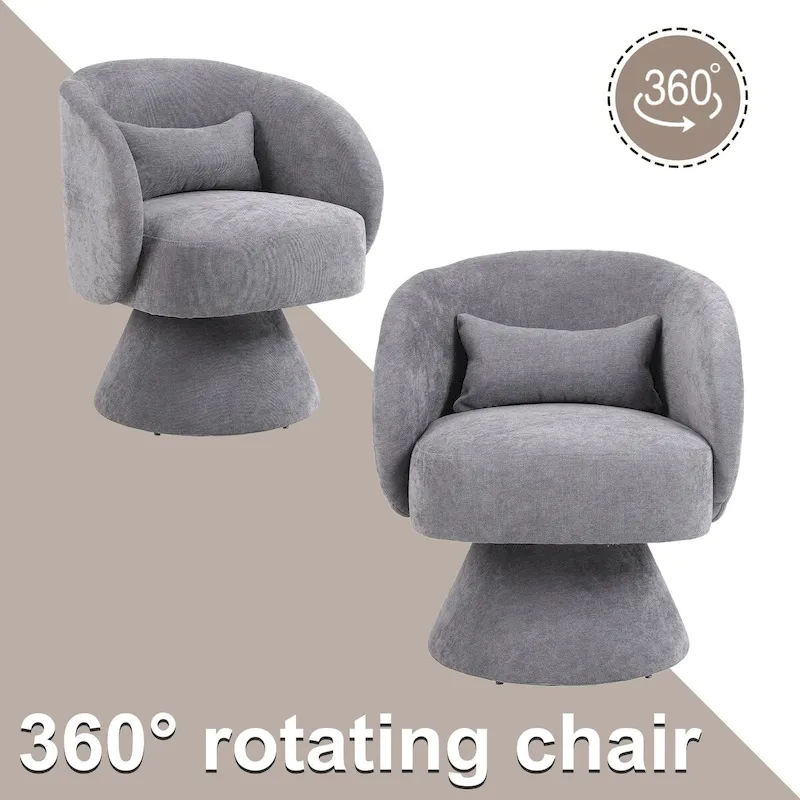 Upholstered Swivel Armchair (Set of 2)