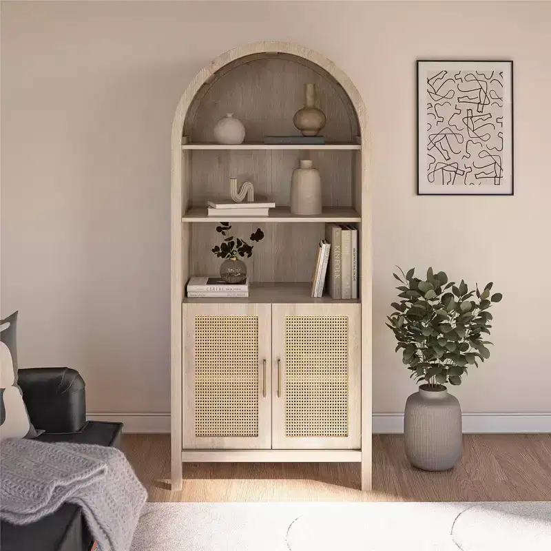 GDFStudio Jackson Modern 70 Arched Storage Cabinet With 2 Doors