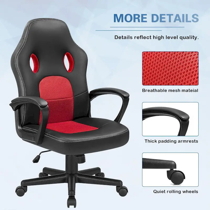 High Back Black Leather Office Gaming Chair
