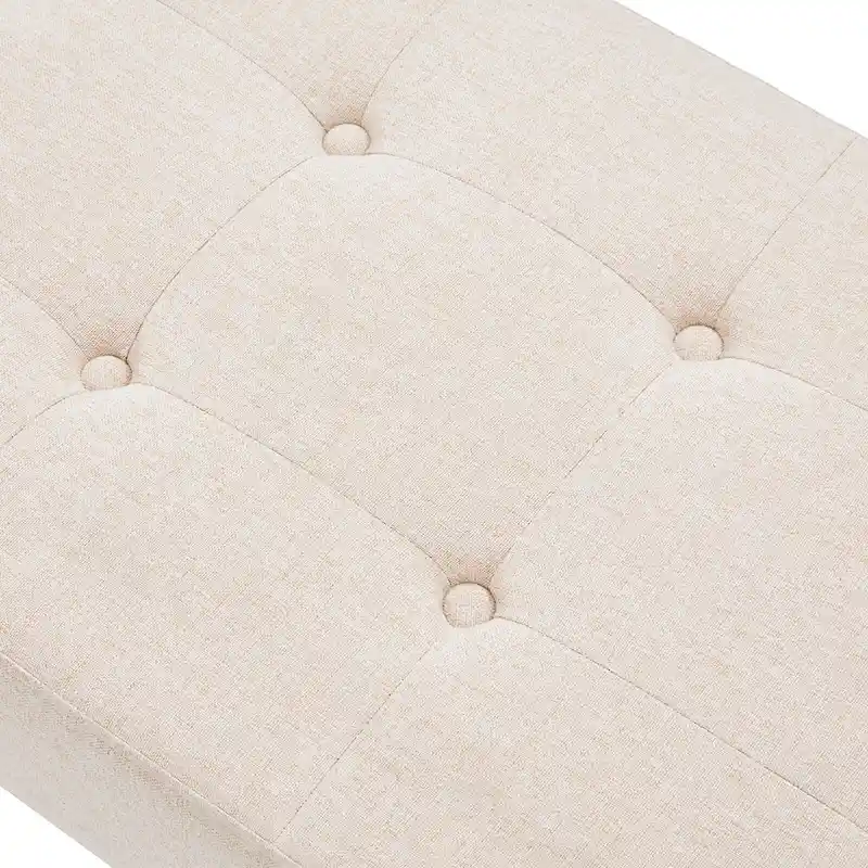 Upholstered Entryway Bench, Polyester, X-Shaped Wood Legs, 35.4