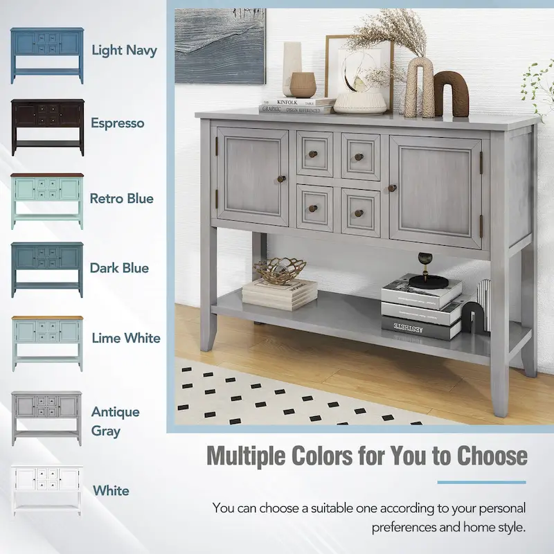 Buffet Sideboard Console Table with Bottom Shelf