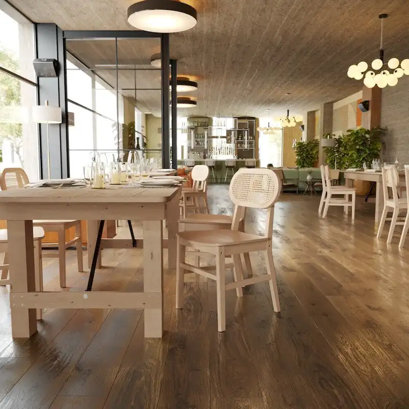 Commercial Cane Rattan Event Chair with Wood Back and Seat