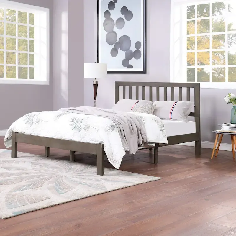 Acacia Wood Queen Size Platform Bed