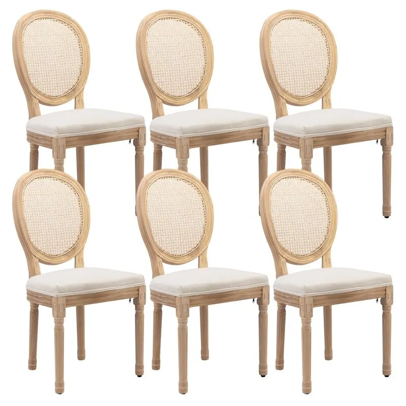 French Chair Dining Chair Solid Wood with Nailhead Trim Set of 2