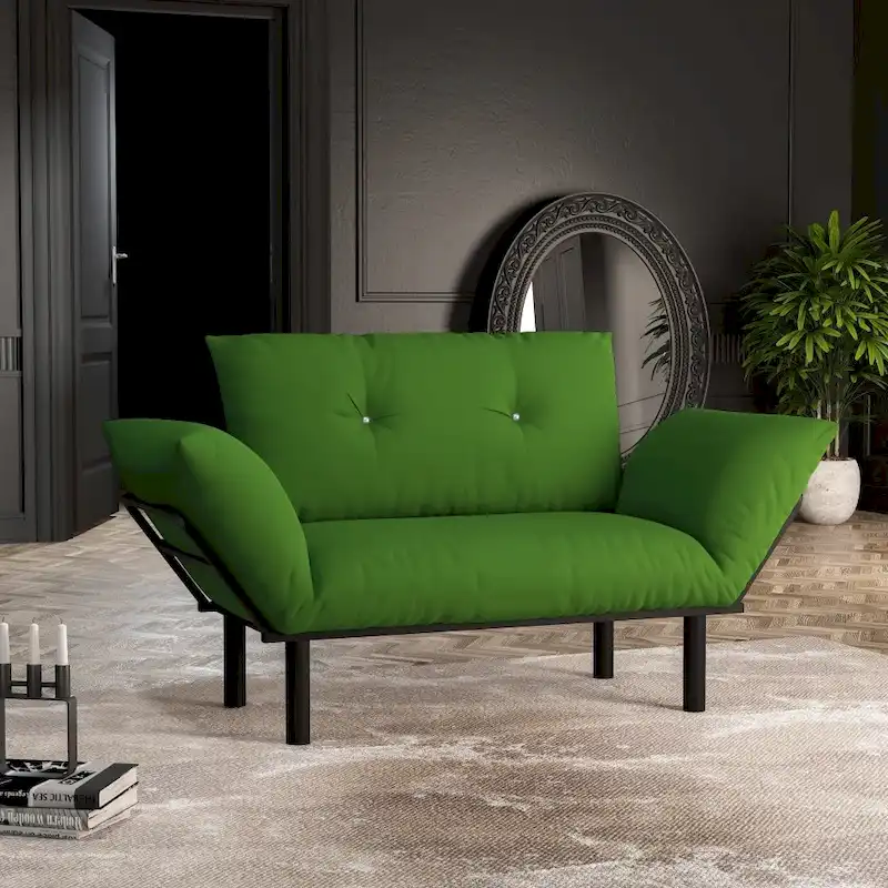 Haydar Extra-wide Modern Loveseat with Metal Legs