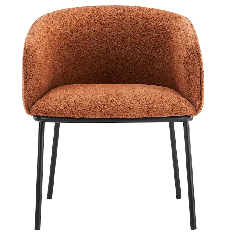 Set of 1 Boucle Upholstered Accent Barrel Armchair