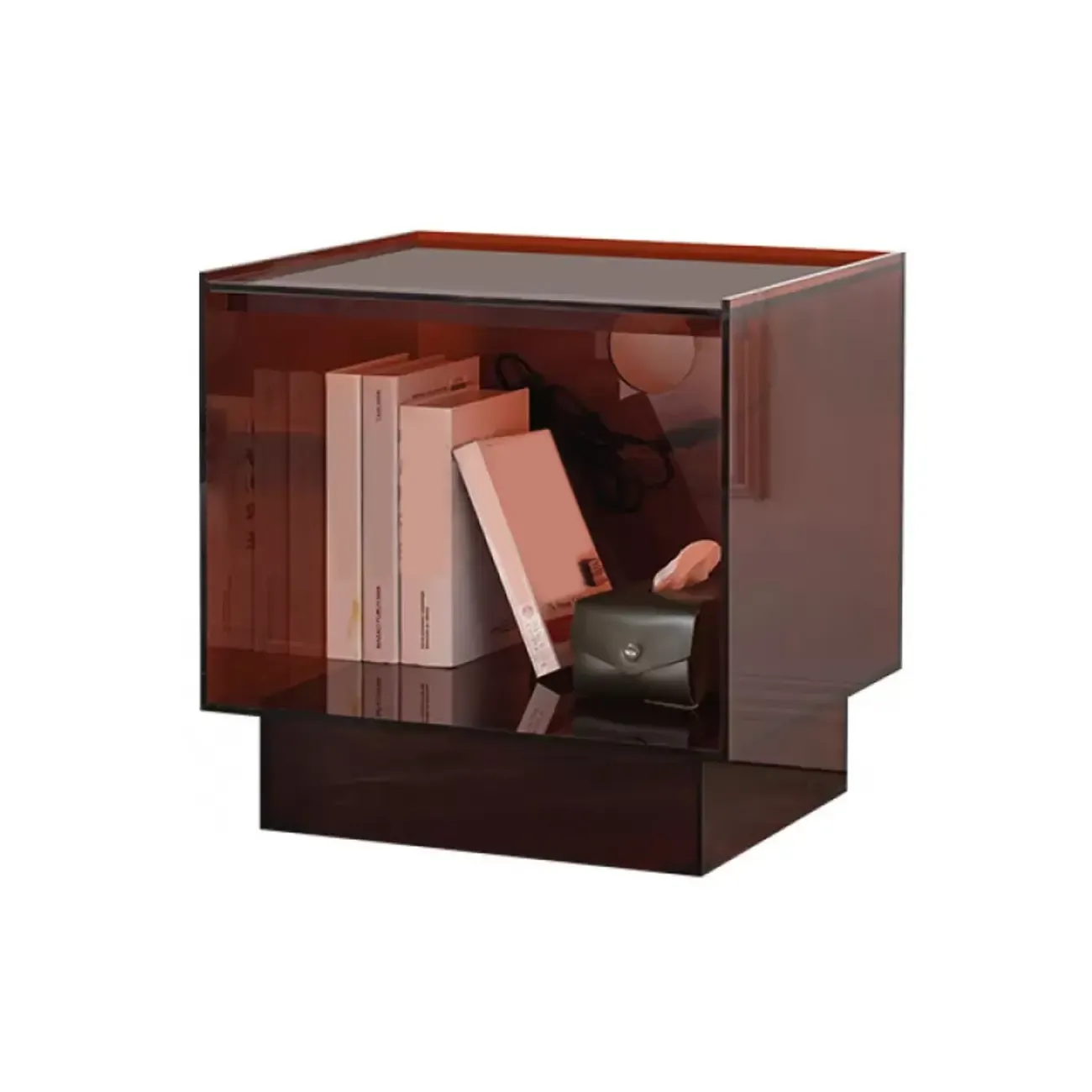 Modern Small Acrylic Nightstand with Drawer