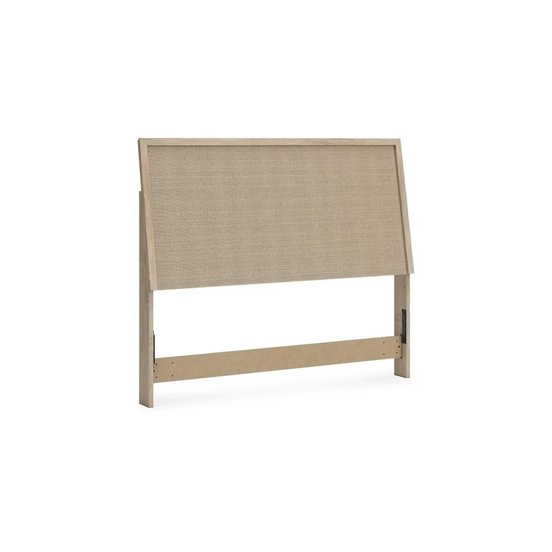 Brown Panel Headboard with Two Nightstands