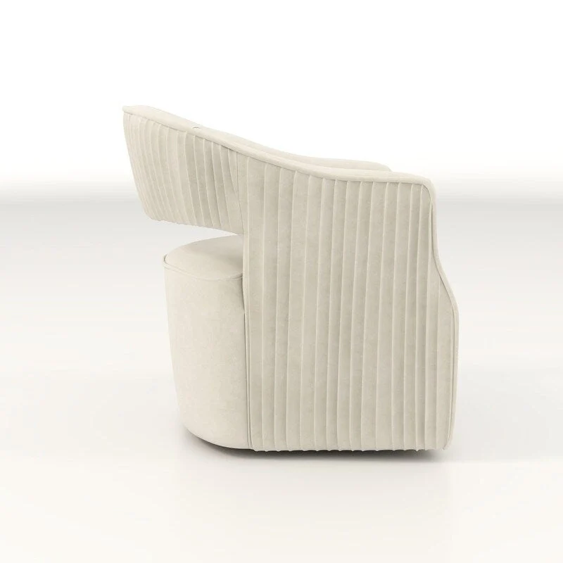 SEYNAR Modern Glam Velvet 360 Degree Swivel Open-Back Accent Armchair