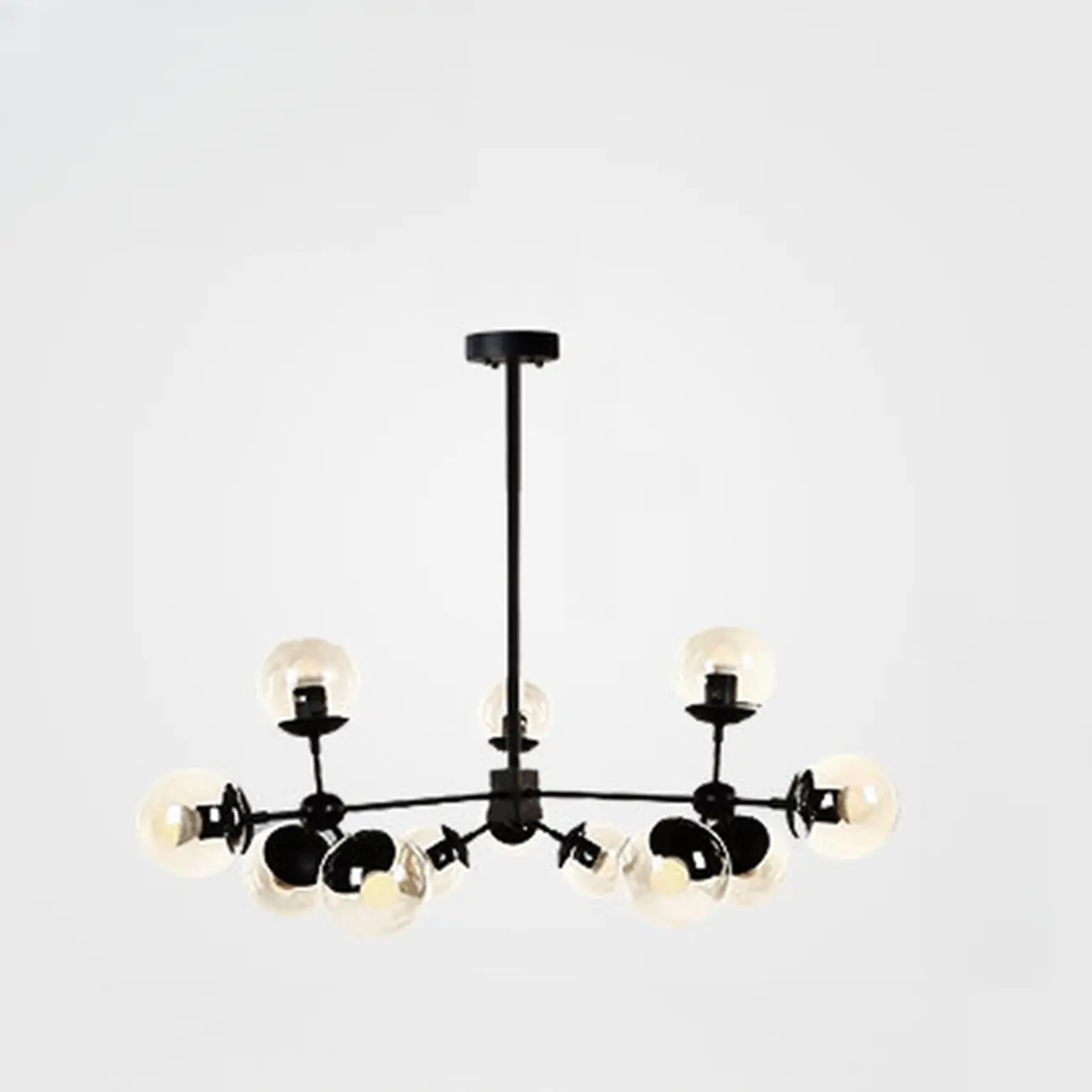 Multi-Light Modern Black LED Chandelier with Geometric Design