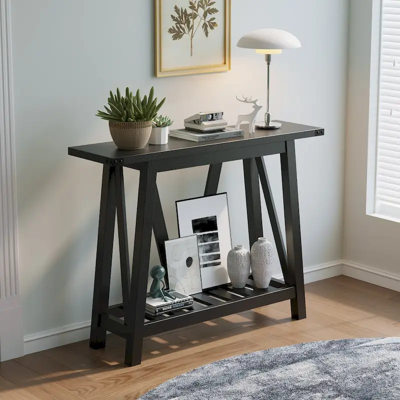 VredHom Console Table Sofa Table Entryway Table with Storage Shelf