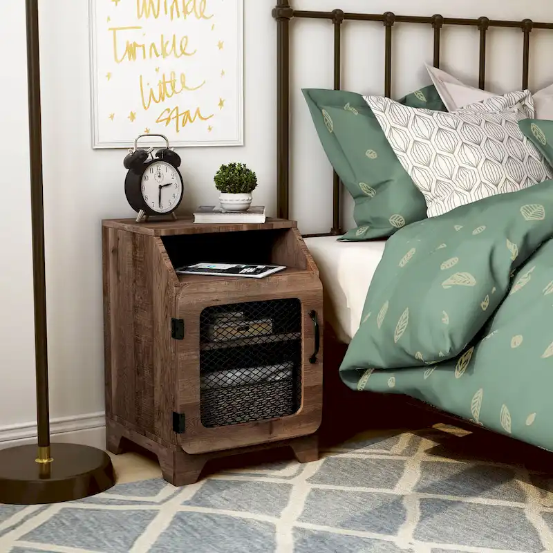 DH BASIC Rustic Oak 16-inch 3-Shelf End Table by Denhour