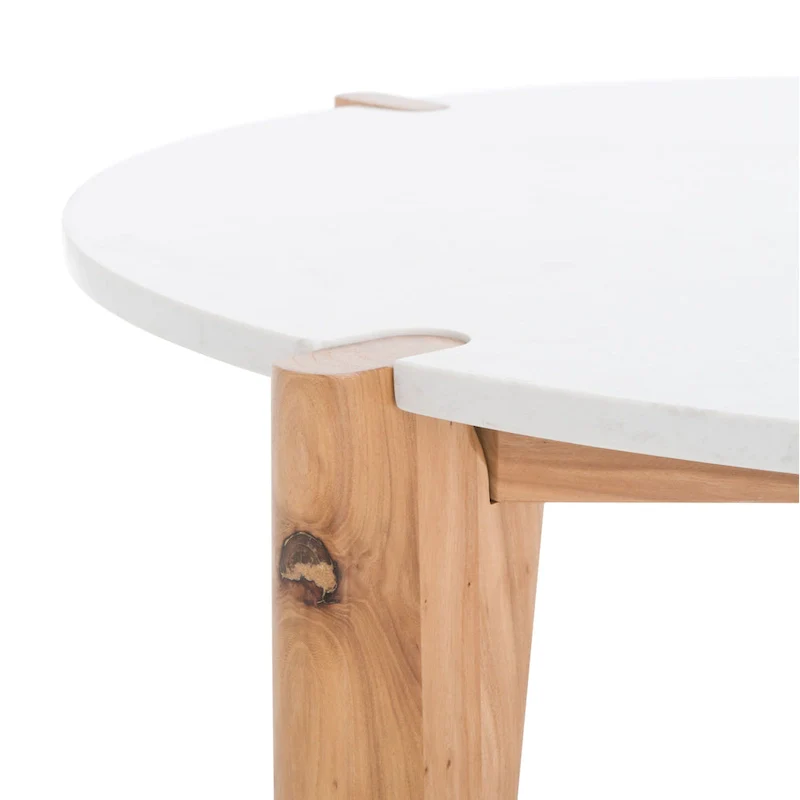 SAFAVIEH Couture Sarma Marble Top Round Coffee Table - 40 In. W x 40 In. D x 16 In. H - 40W x 40D x 16H