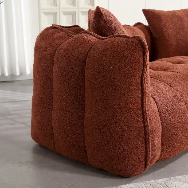 Modern 65.1 Chenille Tufted Loveseat Accent Chair with High-Resilience Foam