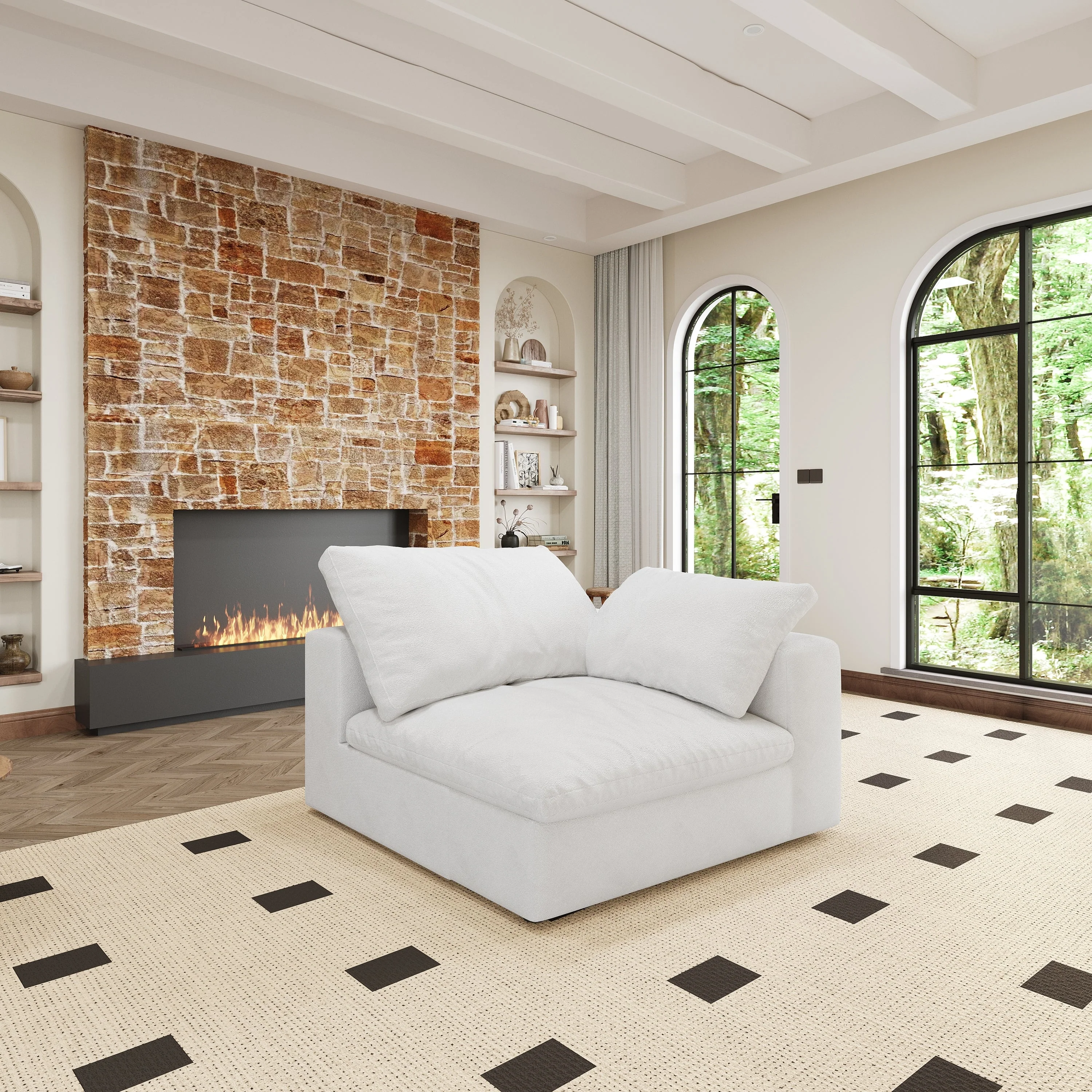 Walker Edison | Cloud Modular 80' Down Filled Loveseat Sofa