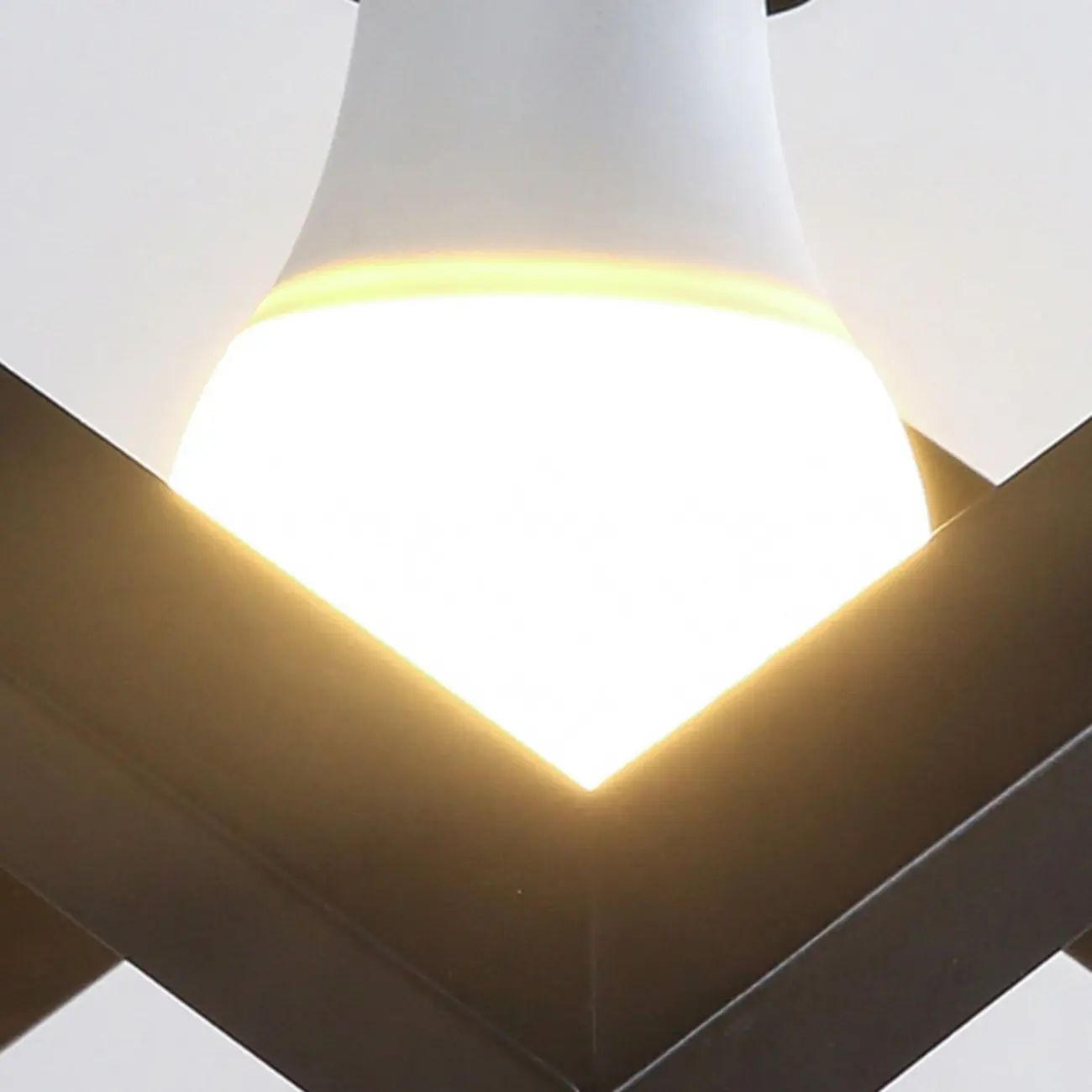 Industrial Black Metal Geometric Island Pendant Light