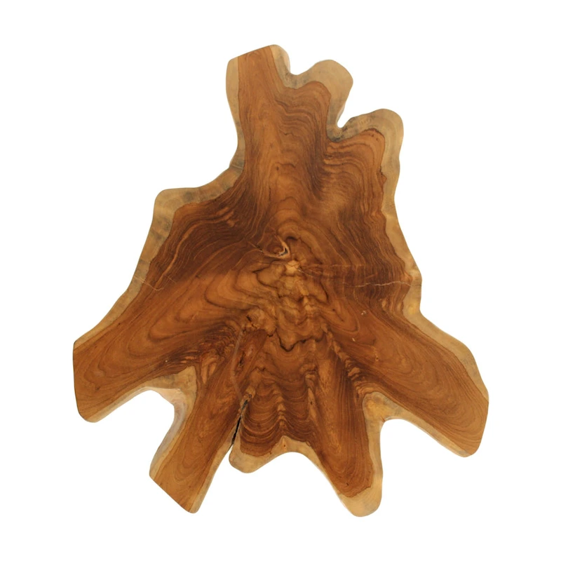 Natural Live-Edge Teak Wood Table With Iron Legs by East at Main