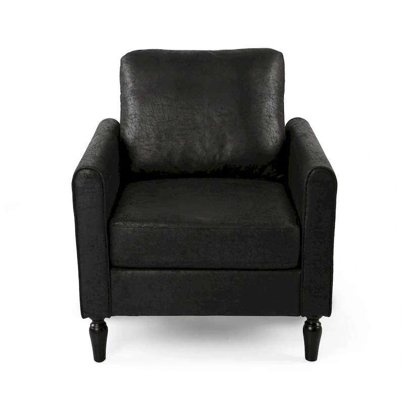 Modern 31 Microfiber Club Chair with Tapered Legs and Thick Seat Cushions