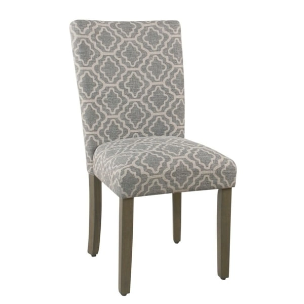 HomePop Parsons Ash Grey Geometric Dining Chair (Set of 2)