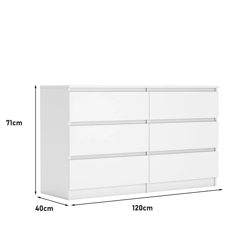 Large 6 Drawers Chest of Drawer Dressers Table