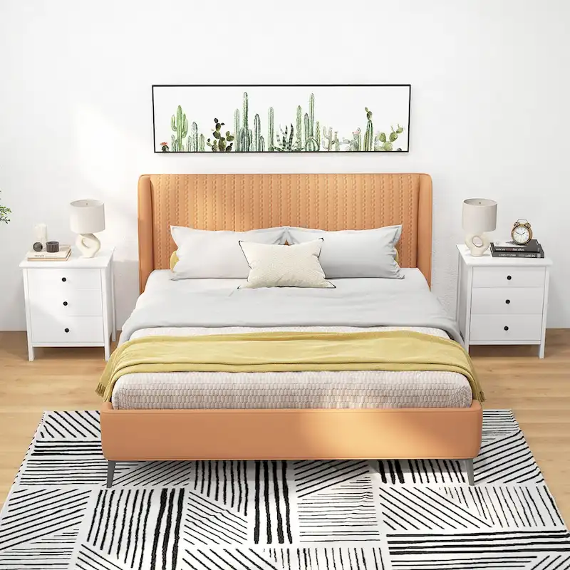 Gymax 3-Drawer Nightstand Wooden Bedside Table Modern Side End Table - See Details