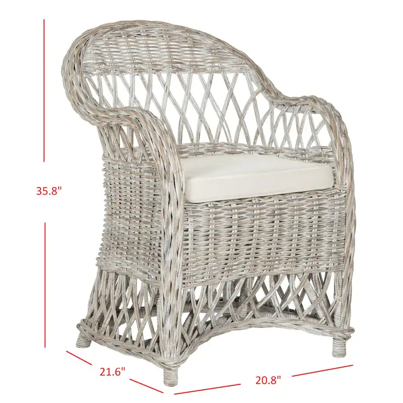 Natural Rattan Lounge Chair — 25.5 x 26.5 x 35.5 — Width 26 x Depth 27 x Height 36