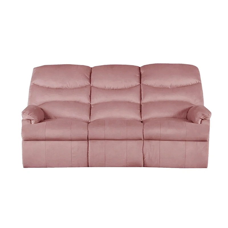 Velvet Upholstered Manual Motion Recliner Sofa