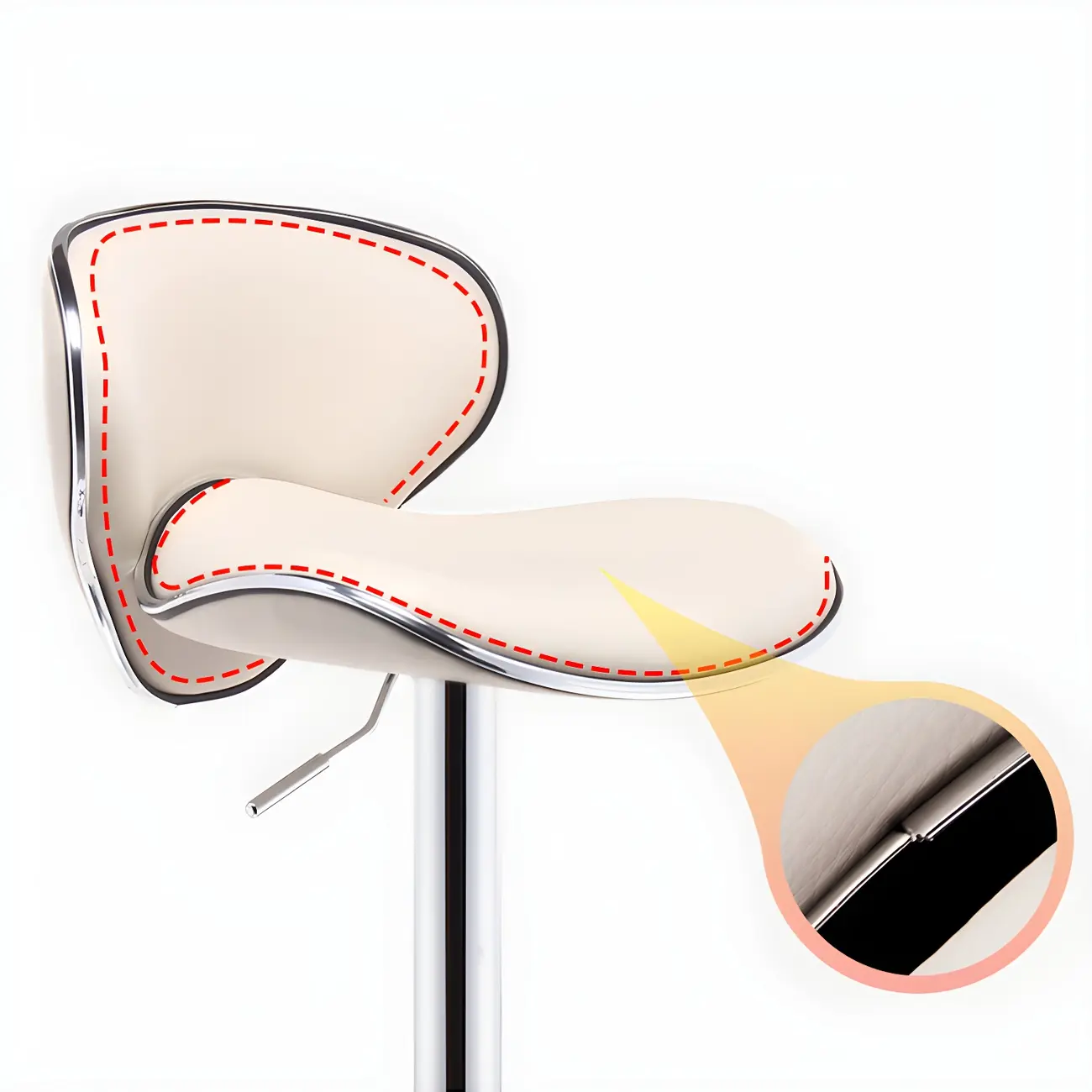 360° Swivel Faux Leather Bar Stools Adjustable Height Bucket Seat