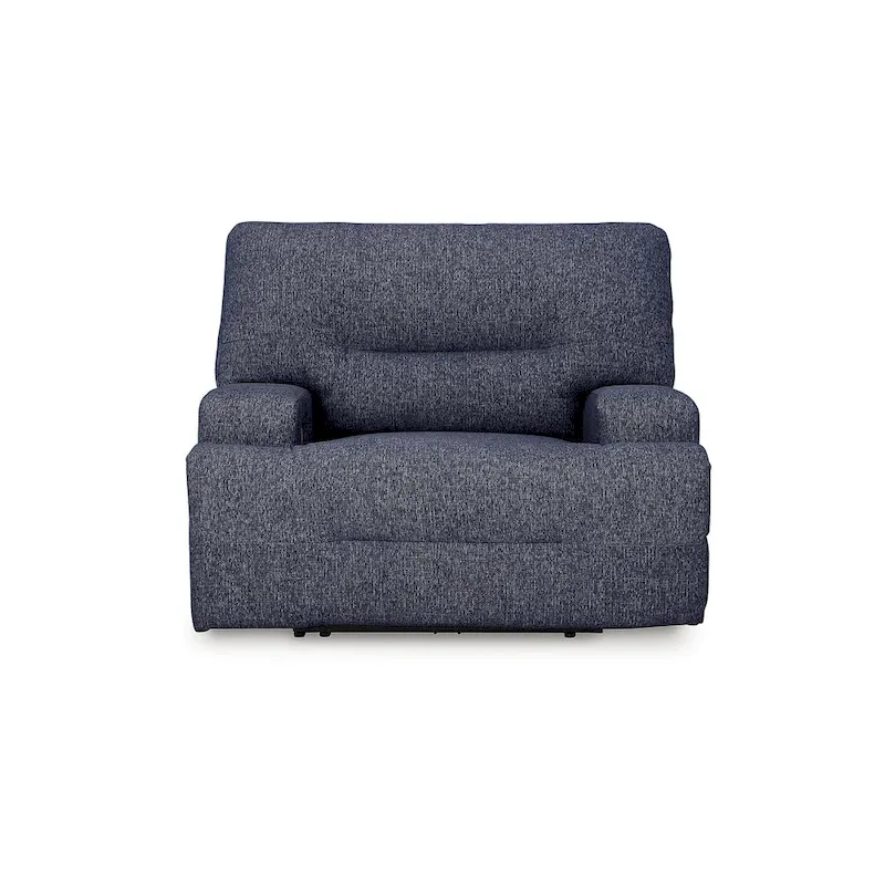 Wide Seat Power Recliner – Gray / Blue, Single
