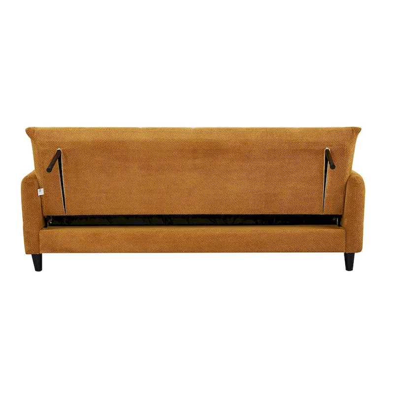 79-inch Mustard Large Biscuit Tufted Sofa Bed