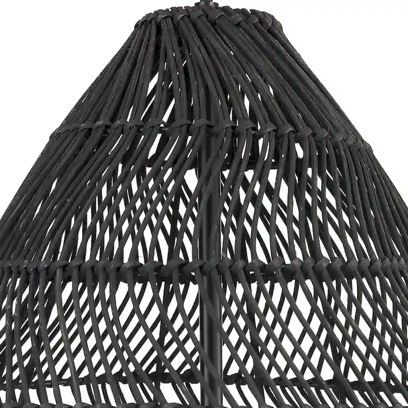 Uttermost Nandi 1 Light Woven Black Pendant - 25H x 15 Dia in.