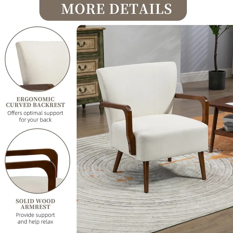 Modern chairs in the living room, wooden frame armchairs