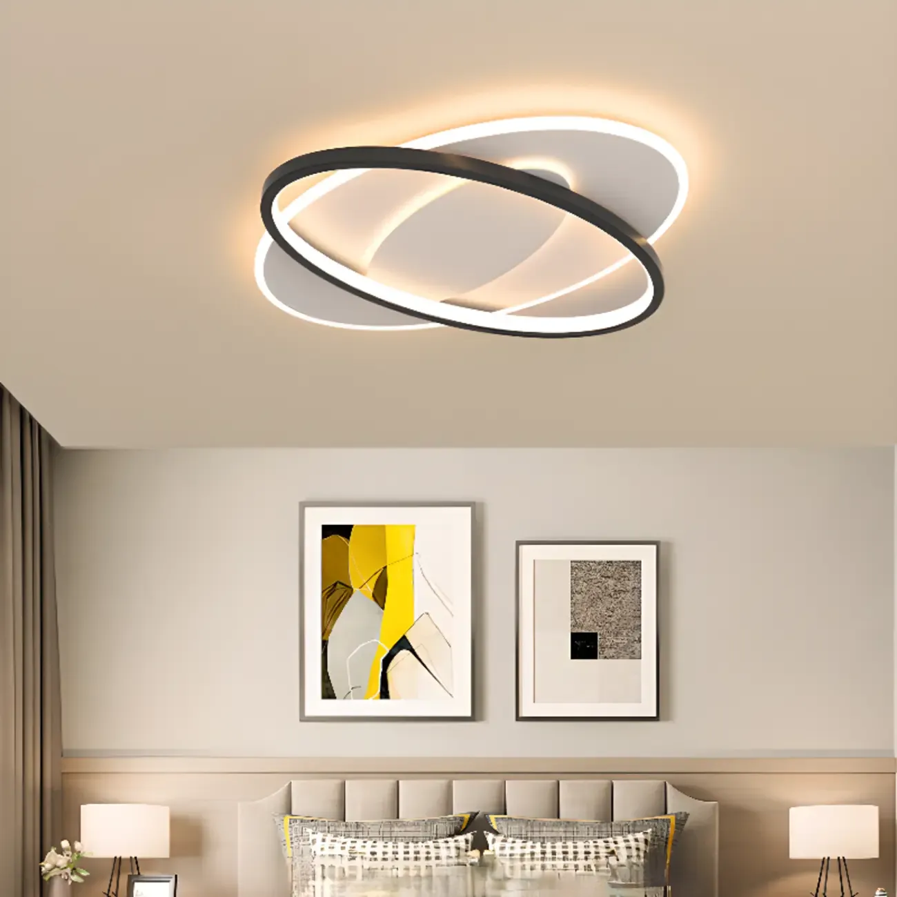 3-Light Flush Mount Ceiling Light with Dimmable & Remote