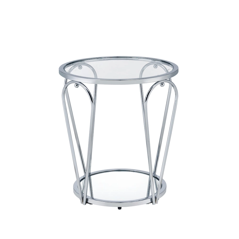 Gables Glam 20-inch Glass Top 1-Shelf End Table by Furniture of America